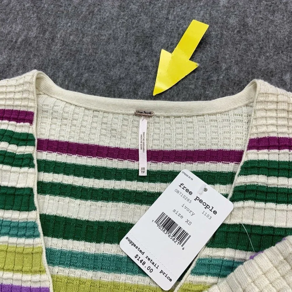 NWT Free People Gidget v-neck long sleeve Sweater Dress XS Multi-Color S… - Picture 5 of 11